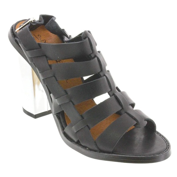 Sixty seven black sandal with block silver 4” heels - Picture 2 of 5